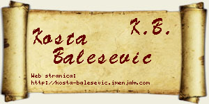 Kosta Balešević vizit kartica